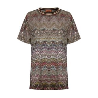 Missoni Round-neck Knitwear, female, Multicolor, S, Caperdoni T-Shirt