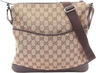 Gucci Pre-owned Vintage Schoudertas - Dames - Vintage Schoudertas - Beige - ONE Size - Leer - Vintage