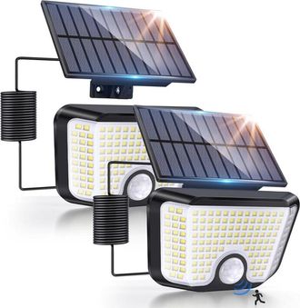 OEM Juego De 2 Luces Solares Exteriores Con Sensor De Movimiento, Iluminaci&oacute;n Exterior De 155 Led, Modo De Detecci&oacute;n De Movimiento Solar, Iluminaci&oacute;n Exte