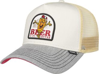 Djinns Food Beer & Coffee Grey/Heather Grey HFT Trucker Cap - One-Size