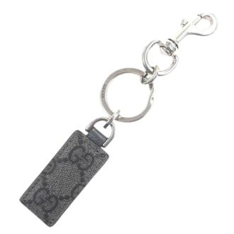 Gucci Pre-owned Accessories, male, Gray, Size: ONE SIZE Pre-owned Canvas Key Holder