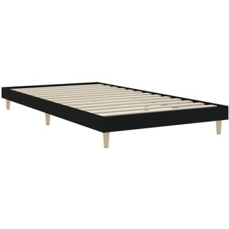 vidaXL Bed Frame without Mattress Black 100x200 cm Engineered Wood Vidaxl