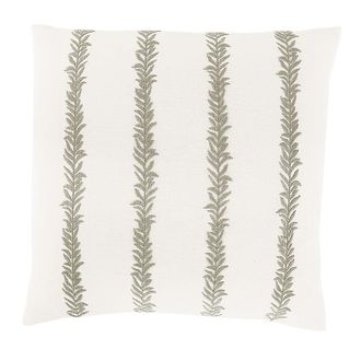 Ballard Designs Lucian Embroidered Stripe Pillow Cover - Natural 20 x 20 - Ballard Designs