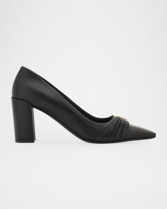 Ferragamo 70mm Tillya Leather Pumps