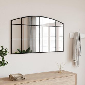 Berkfield Home Wall Mirror Black 100x60 cm Arch Iron