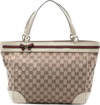 Gucci Pre-owned Mayfair Tote - Dames - Vintage Shopper - Beige - ONE Size - Leer - Vintage