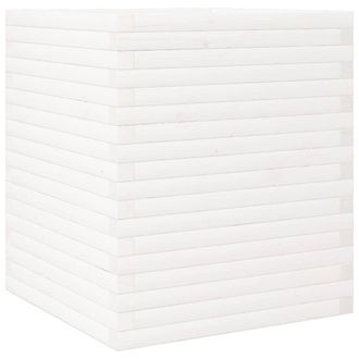 Berkfield Home Garden Planter White 60x60x68.5 cm Solid Wood Pine