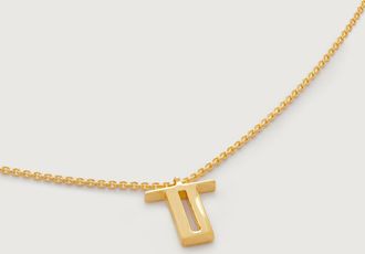 Monica Vinader Gold Initial T Chain Necklace