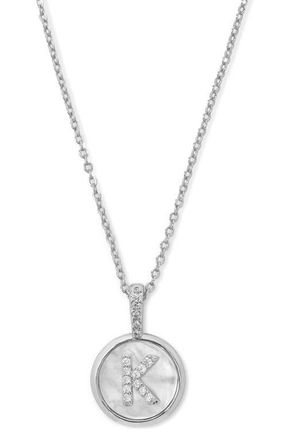 Melinda Maria Baby Love Letters Initial Pendant Necklace in Silver K at Nordstrom