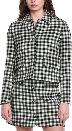Rebecca Taylor Phillipa Check Cropped Wool-Blend Jacket