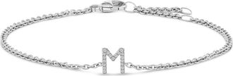 House of Brilliance 10K Gold Diamond Accent A-Z Initial Charm and Link Bracelet