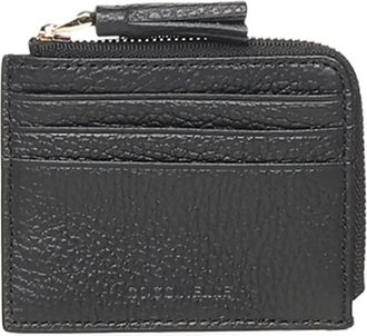 Coccinelle zip card wallet - women - Calf Leather/Polyester - One Size - Black