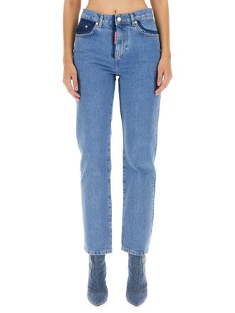 Moschino Five-Pocket Cotton Jeans - Blue