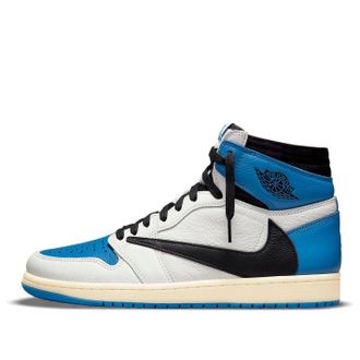 Nike Jordan Air Jordan 1 Retro High x Fragment Design x Travis Scott Sail Black Military Blue DH3227-105