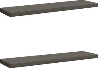 vidaXL Cojines Para Banco De 2 Piezas Vught 2 Uds. 100% Poli&eacute;ster Gris Vidaxl
