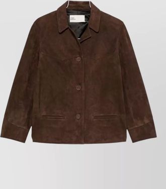 Tory Burch suede leather single-breasted coat
