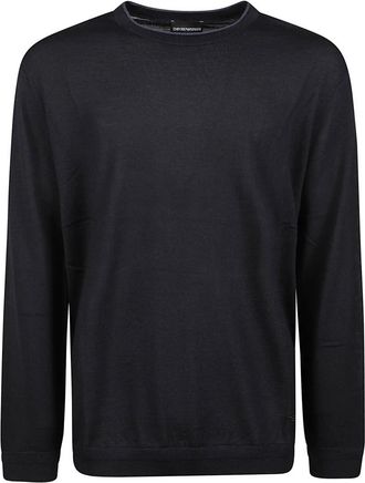 Emporio Armani Travel Essential Sweater - Heren - Ronde hals truien - Blauw - S - Truien & Vesten