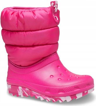 OEM Crocs Classic Neo Puff Boot K 207684 C11eu 2829 Rosa Caramelo