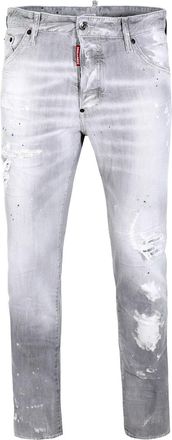 Dsquared2 Mens Multi Paint Abstract Jeans in Grey Cotton - Size 26 (Waist)