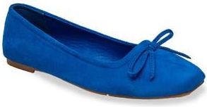Chase + Chloe by Intouch Footwear Bow Ballet Flat in Royal Blue Suede at Nordstrom Rack, Size 7.5