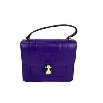 Bulgari Pre-owned Serpenti Forever Top Handle Crossbody Tas - Dames - Pre-owned - Paars - Maat: ONE Size Leer
