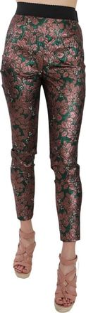 Dolce & Gabbana Multicolor Designer Broek Elegant Stijl - Dames - Slim Fit Broeken - Veelkleurig - 2XS - Polyester - Broeken