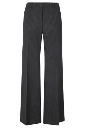 Seventy Dark Grey Wide-Leg Wool-Blend Flared Pants