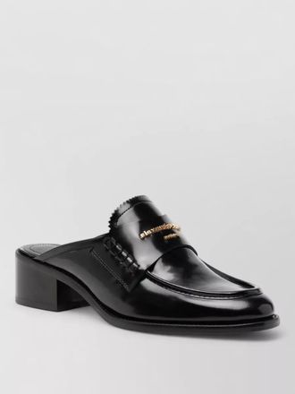 Alexander Wang lace mules block heel glossy finish round toe