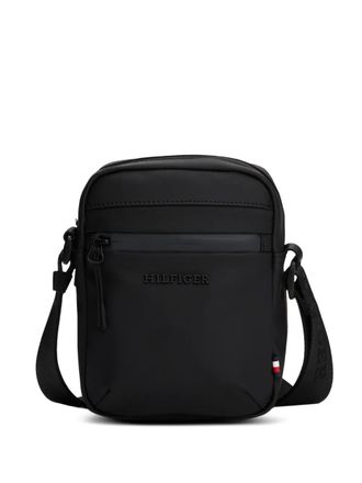 Tommy Hilfiger Borsa messenger con placca logo - Nero