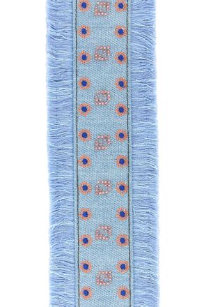 Fendi Denim Bandana Strap Shoulder Bag - Light Blue