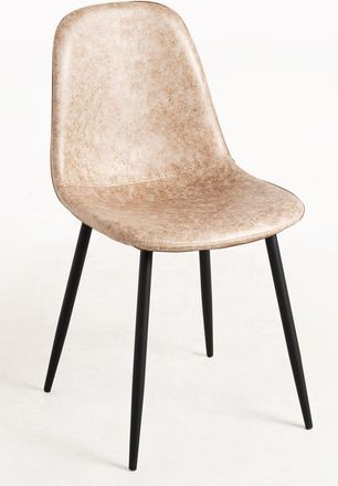 Regalos Miguel Regalos Miguel - Sillas Comedor - Silla Black Teok Polipiel Vintage - Beige Vintage Teok