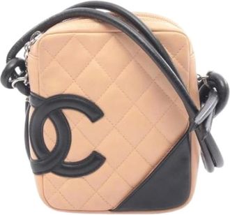 Chanel Pre-owned Cross Body Bags, female, Beige, Size: ONE SIZE Pre-owned Vintage Cambon Ligne Shoulder Bag
