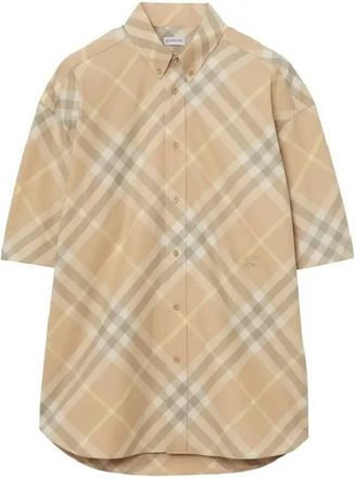 Burberry Short Sleeve Checkered Buttoned Down Shirt, Size XX-Large