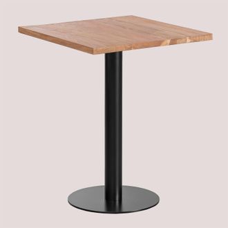Sklum Mesa Bar Cuadrada En Madera De Acacia Macchiato Sklum