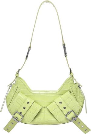 Francesco Biasia Kiwi Leren Schoudertas met Banddetail - Dames - Schoudertassen - Groen - ONE Size - Tassen