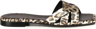 Giuliano Galiano Luipaard Platte Sandalen Made in Italy - Dames - Sandalen - Veelkleurig - 37 EU - Schoenen