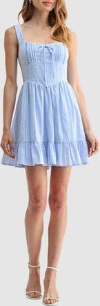 Lush Pintuck Square Neck Minidress in Periwinkle at Nordstrom Rack, Size X-Small