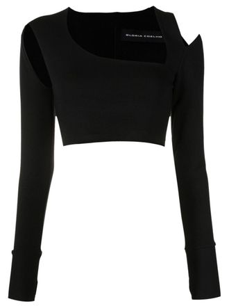 Gloria Coelho cut-out detailed crop top - Black