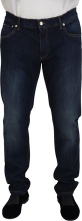 Dolce & Gabbana Mens Straight Leg Dark Wash Jeans - Dark Blue Cotton - Size EU 44 (Mens)