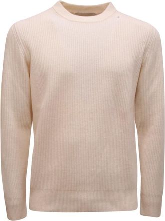 Ballantyne R Neck Pullover - Heren - Ronde hals truien - Wit - S - Wol - Truien & Vesten