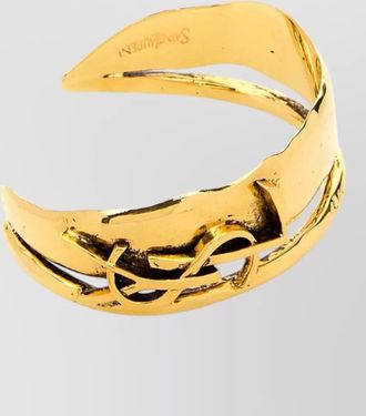 Saint Laurent cassandre metal bracelet open cuff design