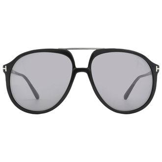 Tom Ford Archie Smoke MIrror Pilot Mens Sunglasses FT1079 01C 58