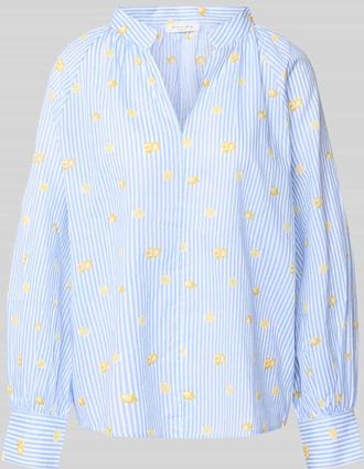 Christian Berg Relaxed Fit Bluse mit V-Ausschnitt in Royal, Gr&ouml;&szlig;e 34