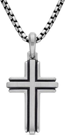 David Yurman Pendente Deco Cross in argento sterling (34mm)