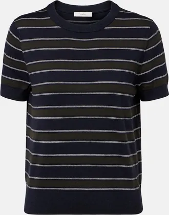 Vince Striped cotton and cashmere sweater