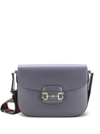 Gucci Horsebit 1955 Leather Large shoulder bag - Grigio