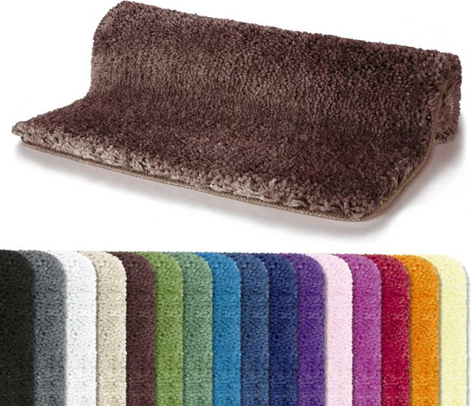 Spirella Badteppich – Hochflorige Mikrofaser, 80x150 Cm, Weiß – Flauschig, Rutschhemmend & Für Fußbodenheizung Geeignet