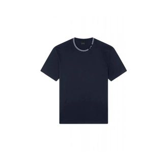 Paul & Shark Perl&eacute; Cotton Jersey T-Shirt - male - Paul & Shark - T-Shirts - Blue - M - Tops