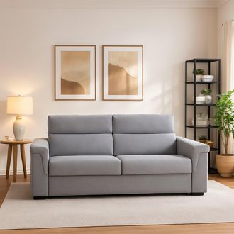 Dmora Dmora - Sof&aacute; Fijo 2 Plazas Lapio, Sof&aacute; Lineal Para Sal&oacute;n, Acolchado, Desenfundable, Calidad 100% Made In Italy, 185x95 H100 Cm, Gris