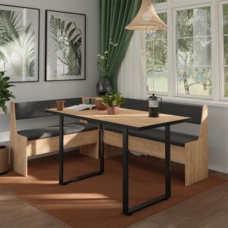 Vicco Conjunto Con Banco Esquinero Roman, Roble Dorado, 150.1 X 180.1 Cm, Vicco